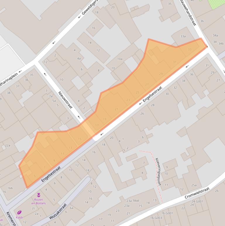 Kaart van postcodegebied 4611RP.