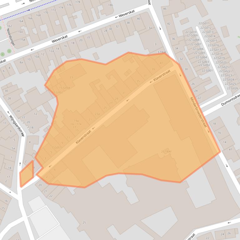 Kaart van postcodegebied 4611RW.