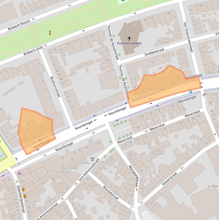 Kaart van postcodegebied 4611SB.