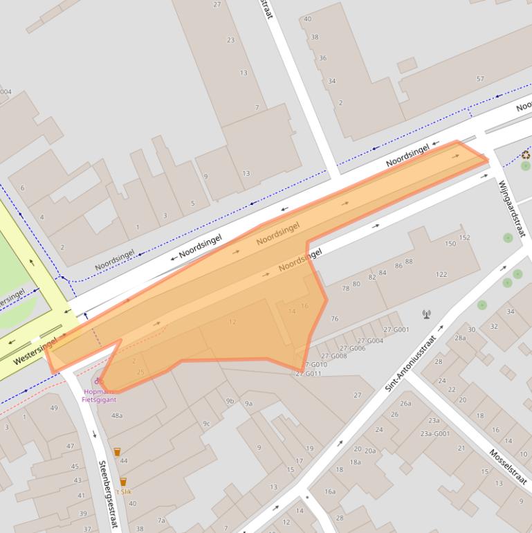 Kaart van postcodegebied 4611SE.