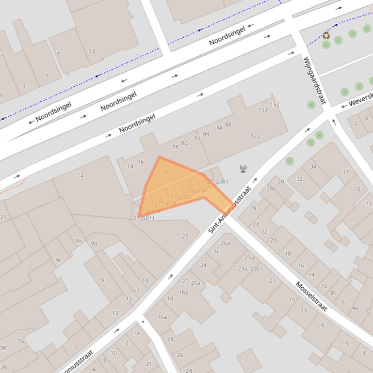 Kaart van postcodegebied 4611SG.