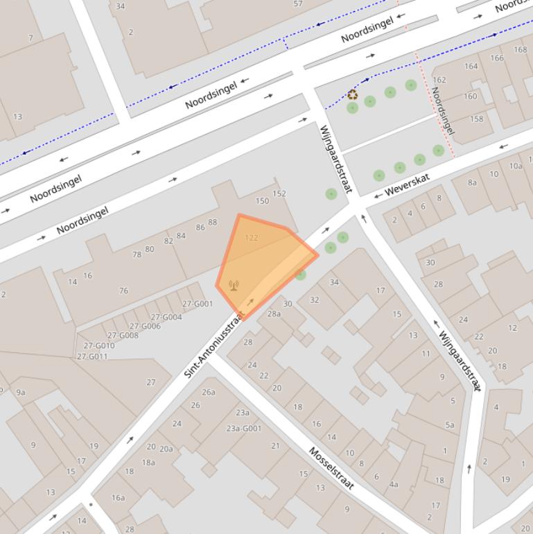 Kaart van postcodegebied 4611SJ.