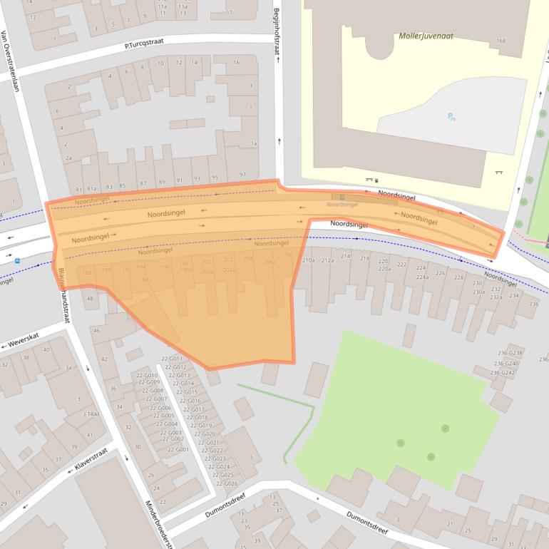 Kaart van postcodegebied 4611SL.