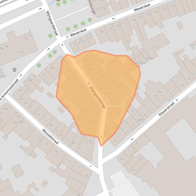 Kaart van postcodegebied 4611SR.