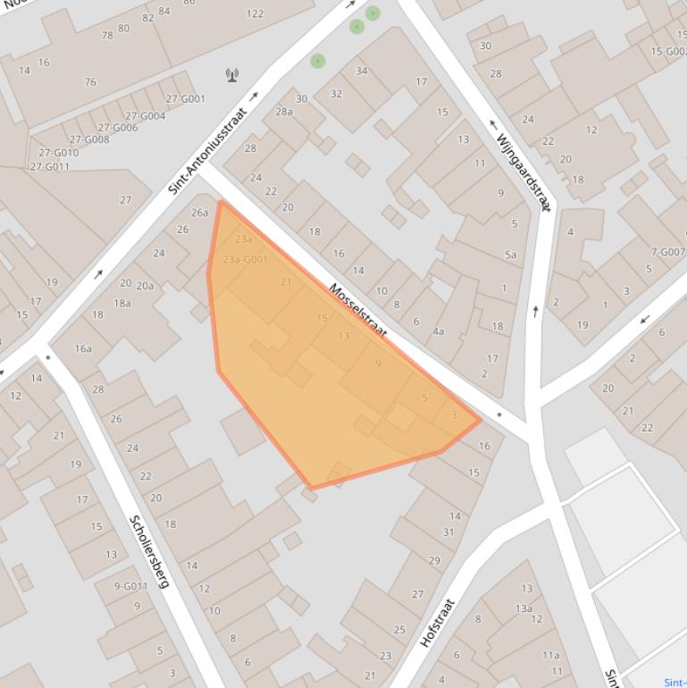 Kaart van postcodegebied 4611ST.