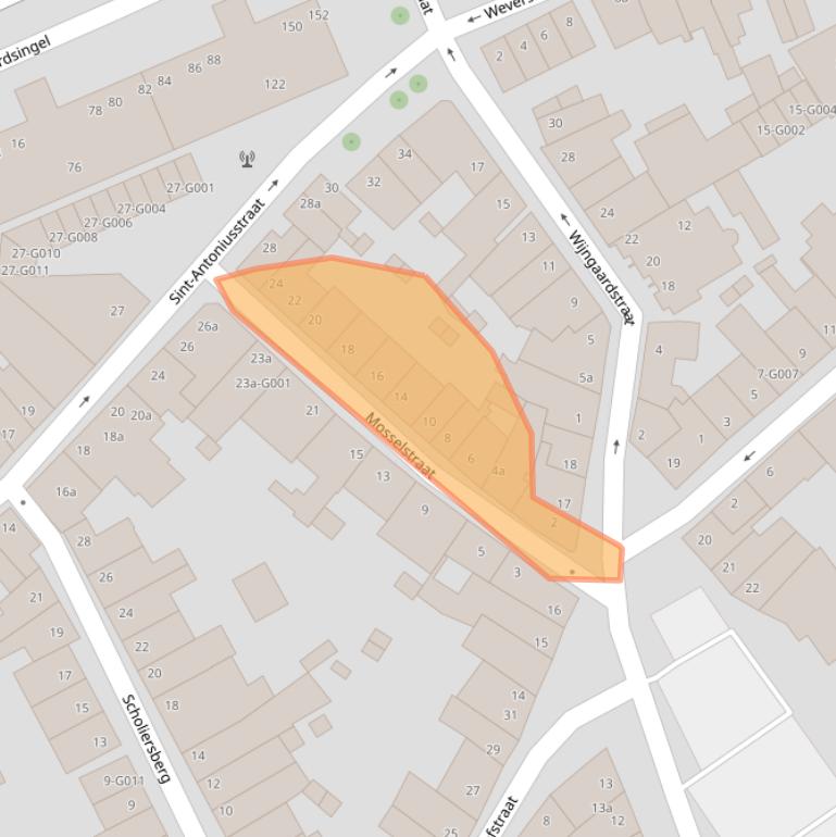 Kaart van postcodegebied 4611SV.