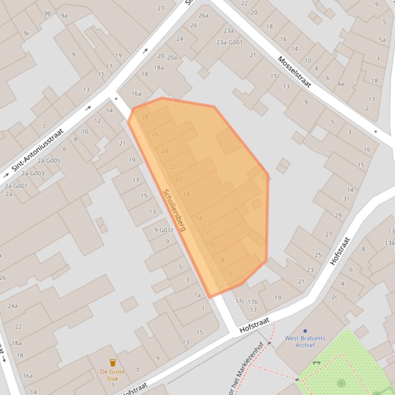 Kaart van postcodegebied 4611SX.