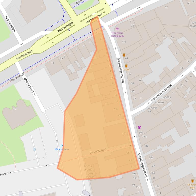 Kaart van postcodegebied 4611TD.