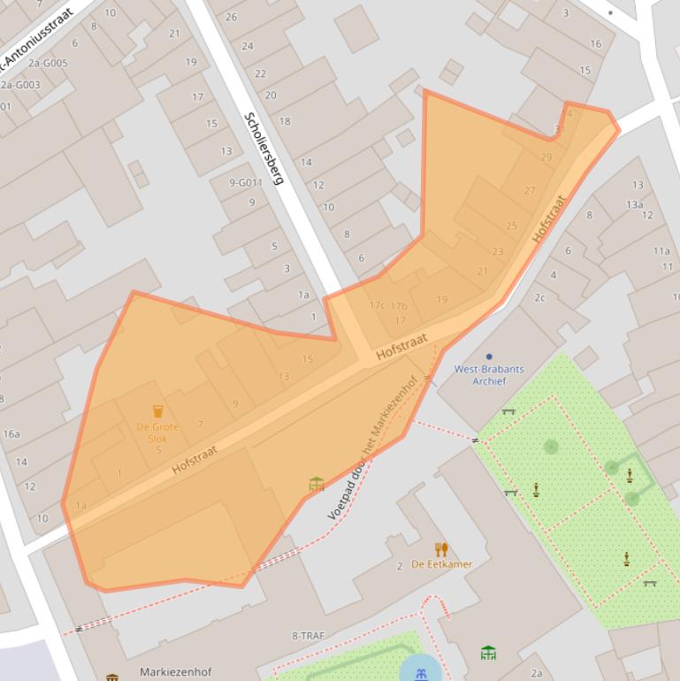 Kaart van postcodegebied 4611TH.