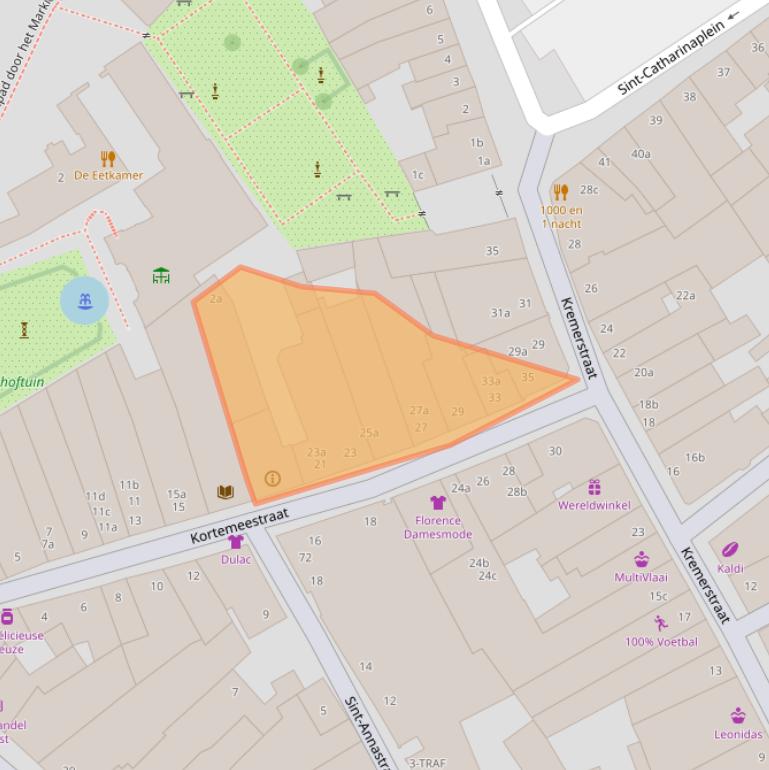 Kaart van postcodegebied 4611TL.