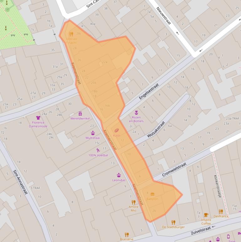 Kaart van postcodegebied 4611TR.