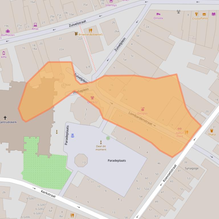Kaart van postcodegebied 4611VZ.