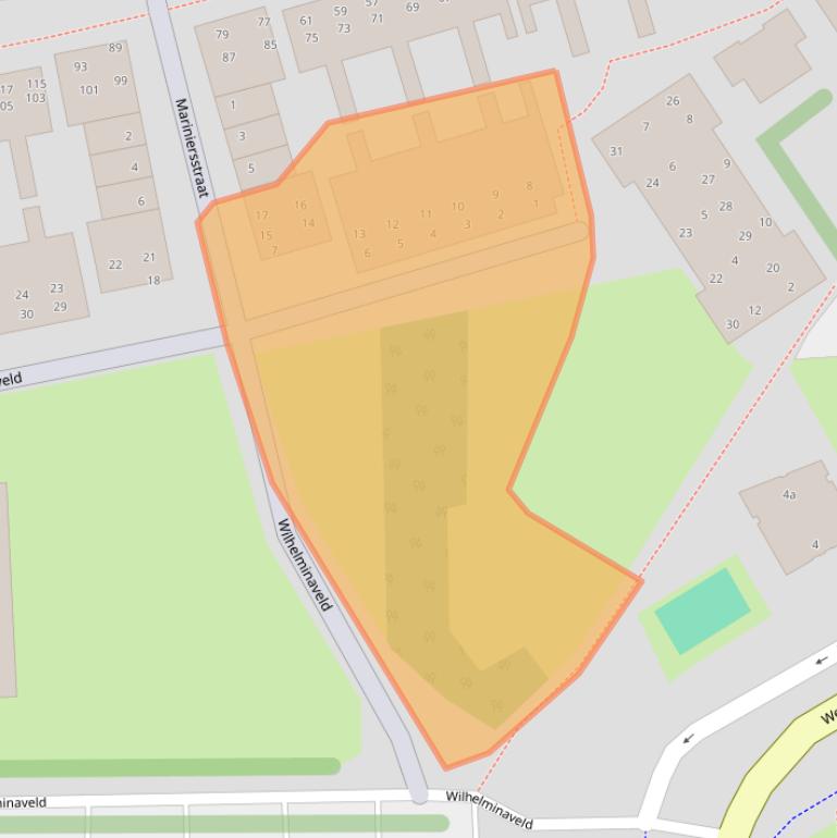 Kaart van postcodegebied 4611WE.