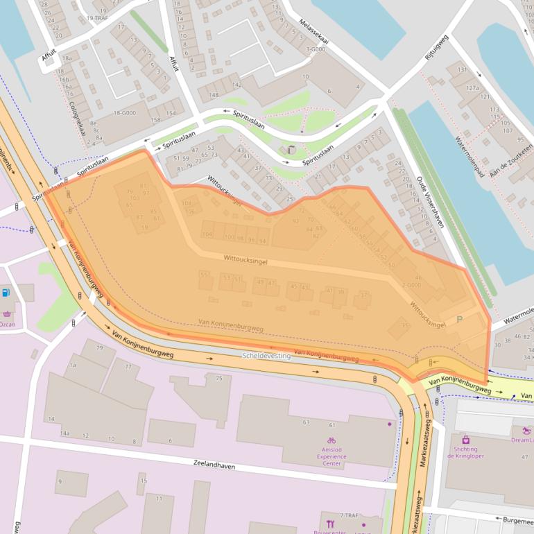 Kaart van postcodegebied 4612PB.