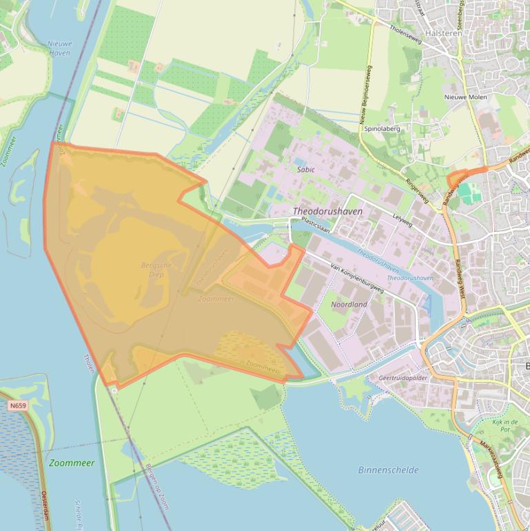 Kaart van postcodegebied 4612PD.