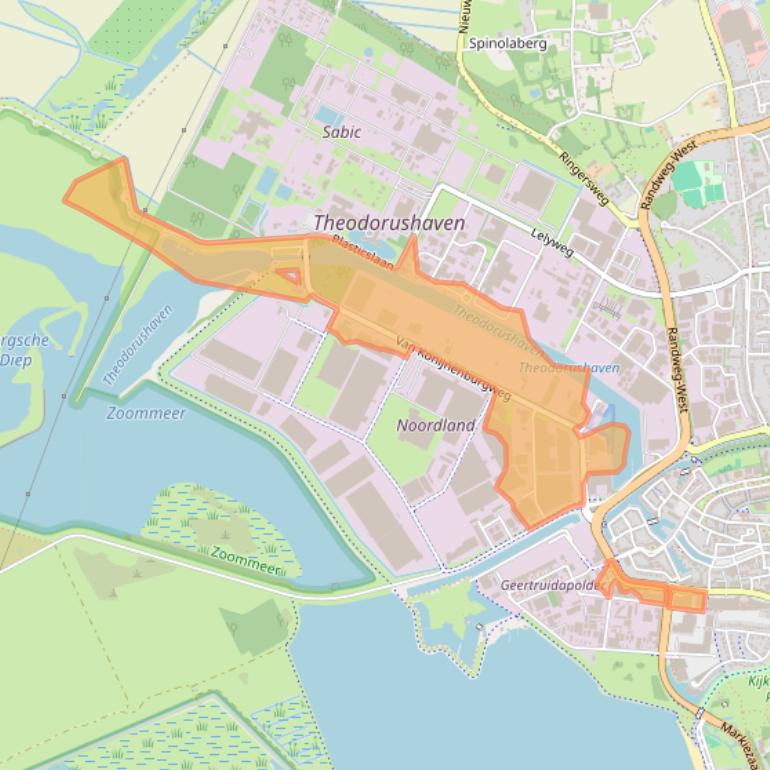 Kaart van postcodegebied 4612PL.