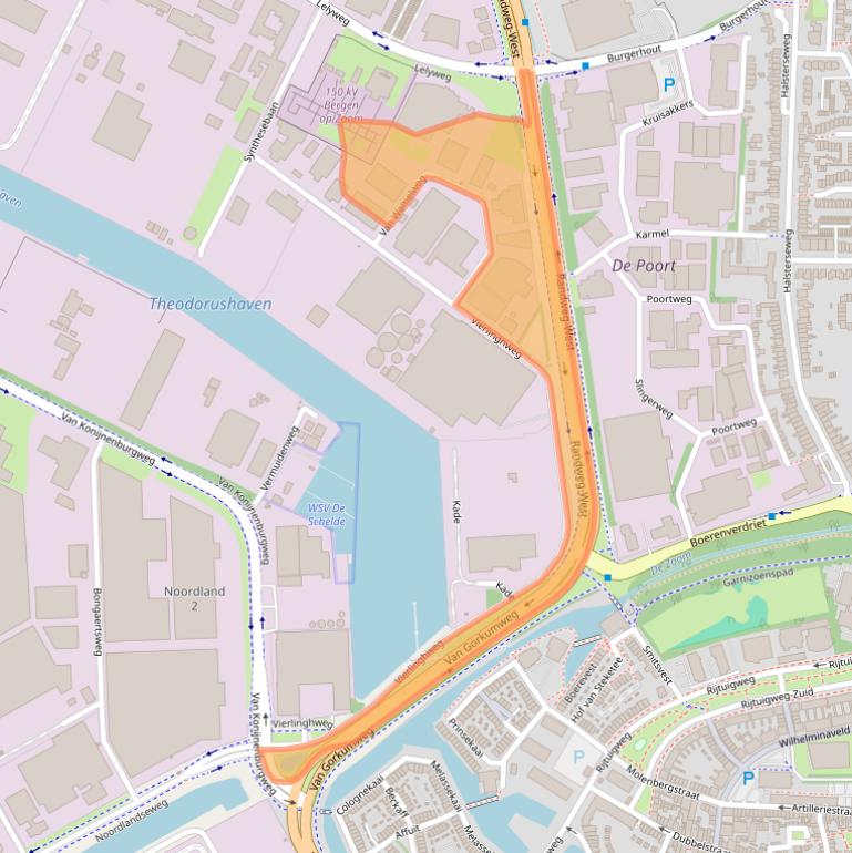 Kaart van postcodegebied 4612PW.