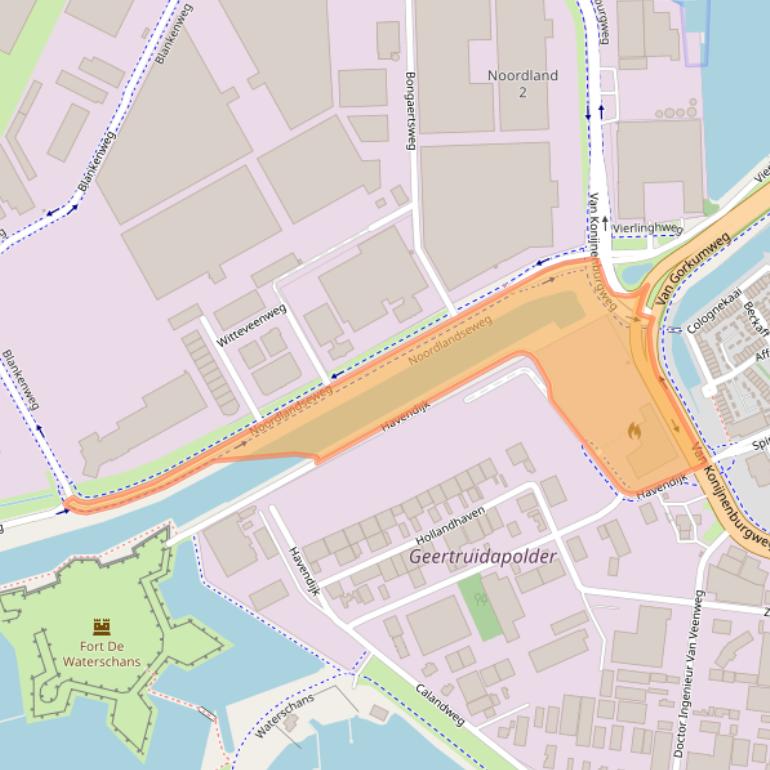 Kaart van postcodegebied 4612RZ.