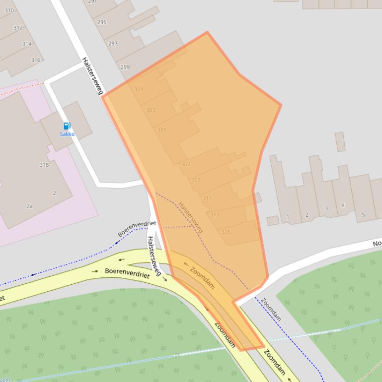 Kaart van postcodegebied 4613AS.