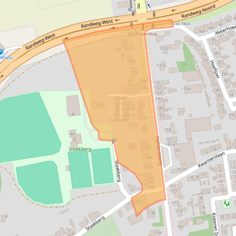 Kaart van postcodegebied 4613BA.