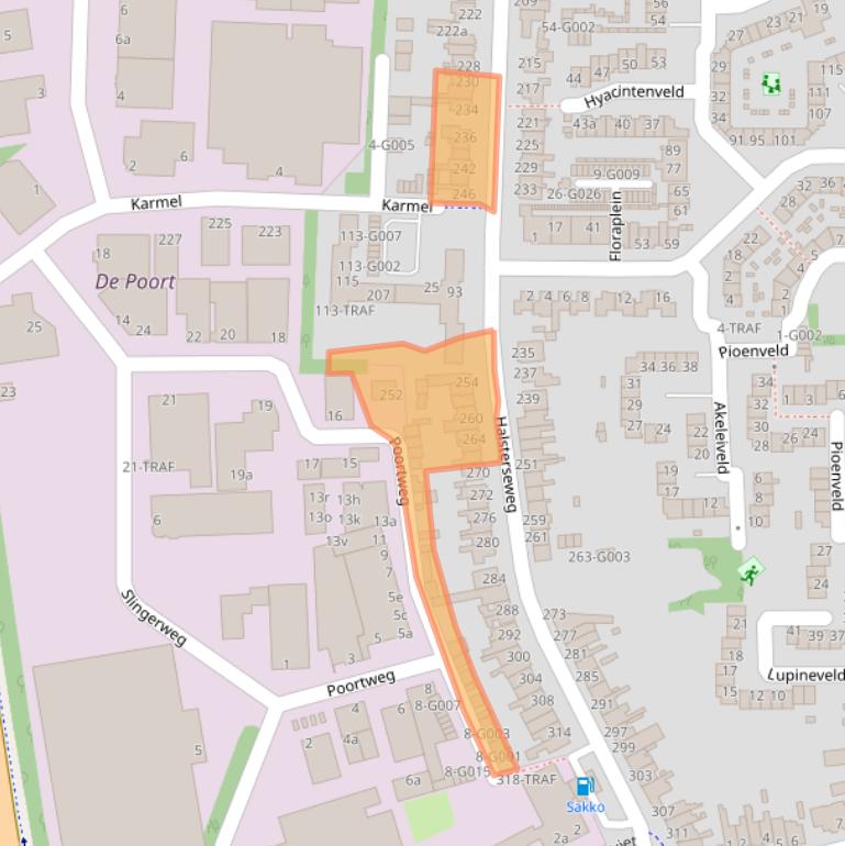 Kaart van postcodegebied 4613BD.