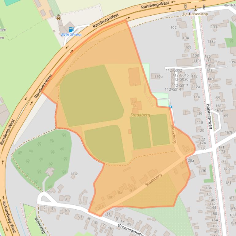 Kaart van postcodegebied 4613BL.