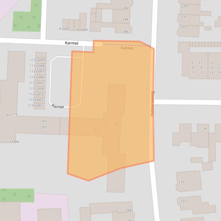 Kaart van postcodegebied 4613BN.