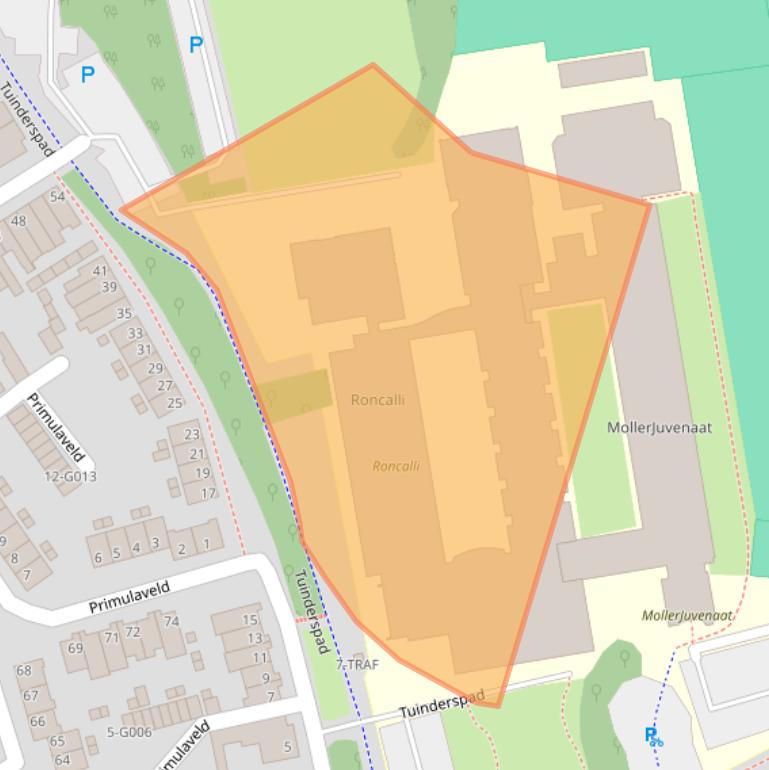 Kaart van postcodegebied 4613CA.