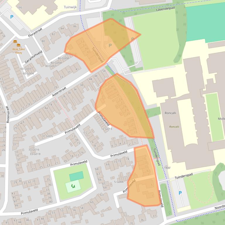 Kaart van postcodegebied 4613CB.