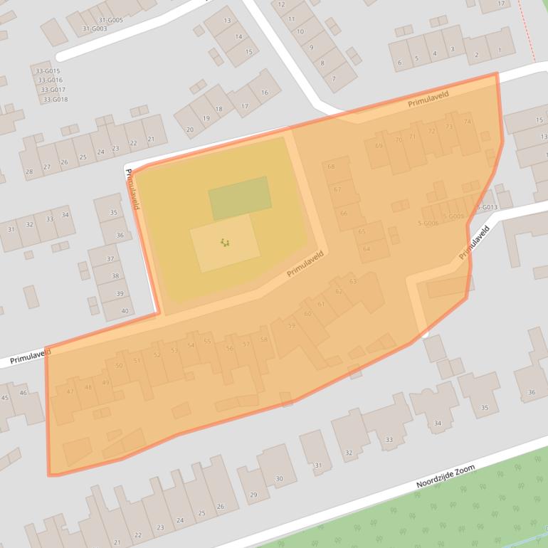 Kaart van postcodegebied 4613CE.