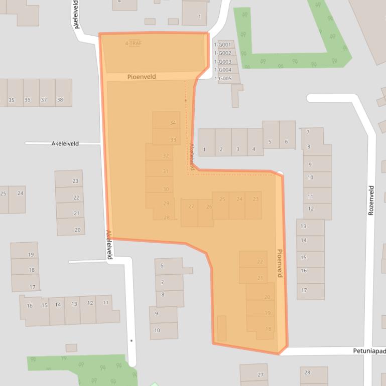 Kaart van postcodegebied 4613CP.