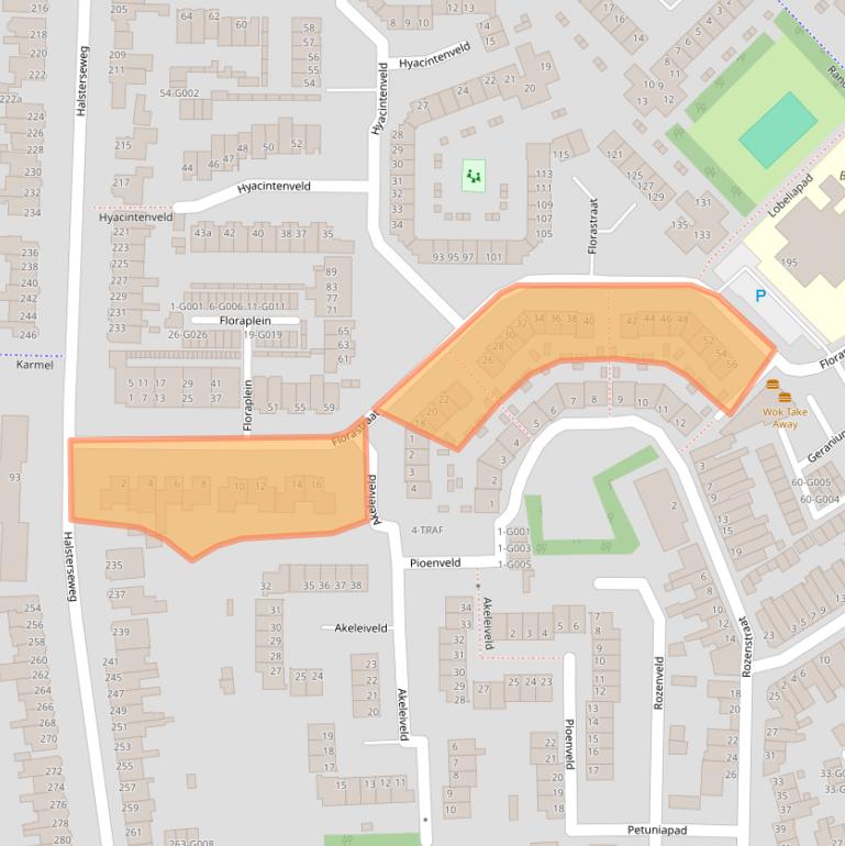 Kaart van postcodegebied 4613CS.