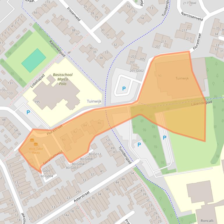 Kaart van postcodegebied 4613CT.