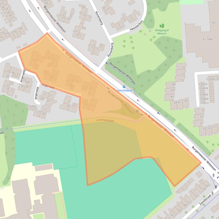 Kaart van postcodegebied 4613DB.