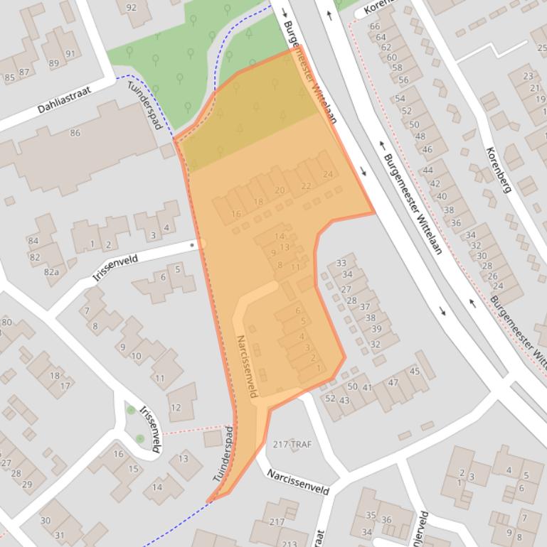 Kaart van postcodegebied 4613DD.