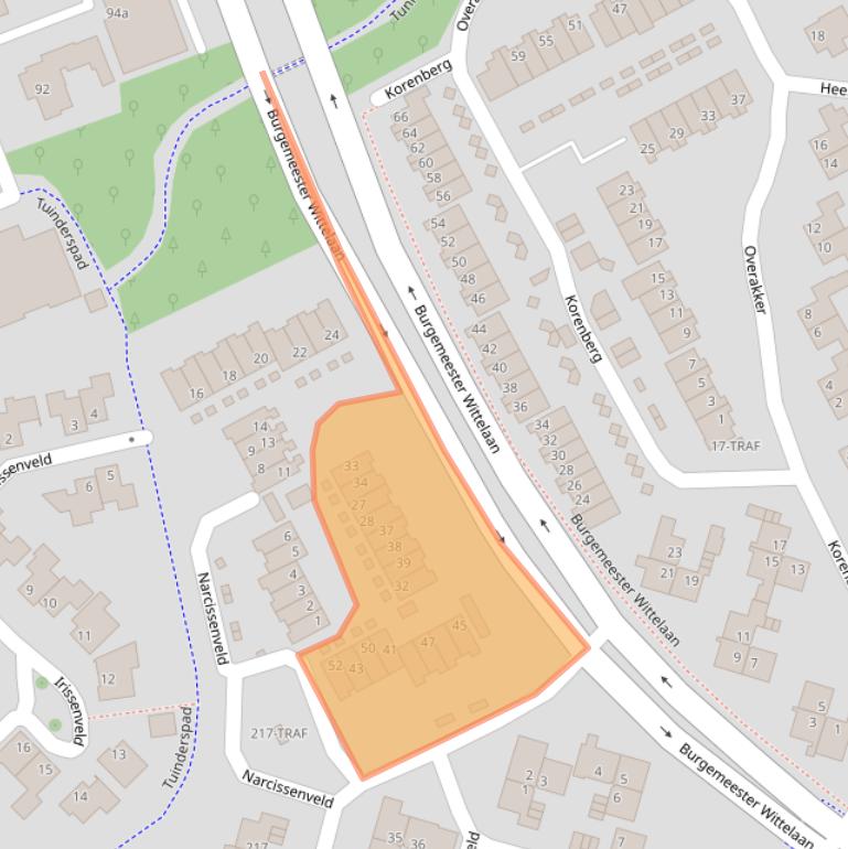 Kaart van postcodegebied 4613DE.