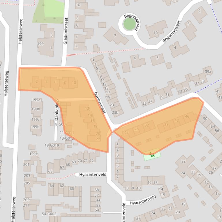 Kaart van postcodegebied 4613DN.