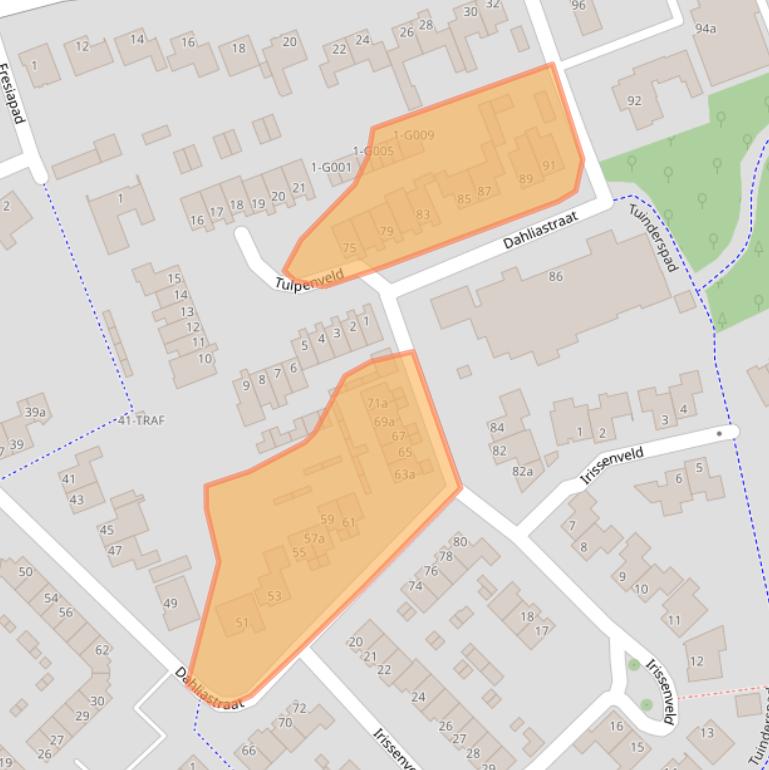 Kaart van postcodegebied 4613DT.