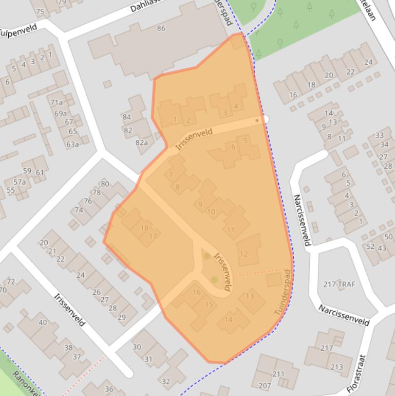 Kaart van postcodegebied 4613EA.