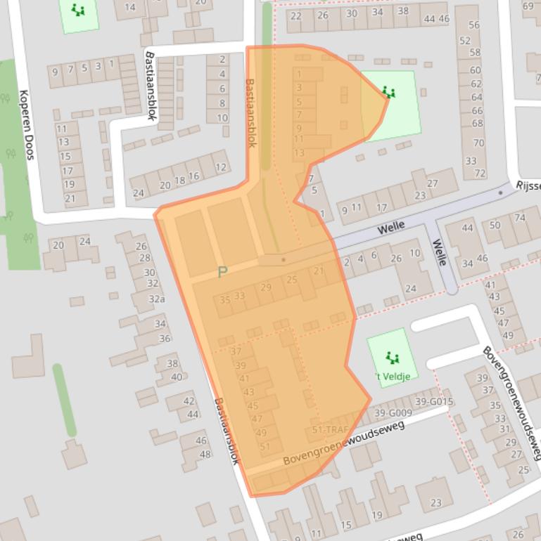 Kaart van postcodegebied 4613GB.