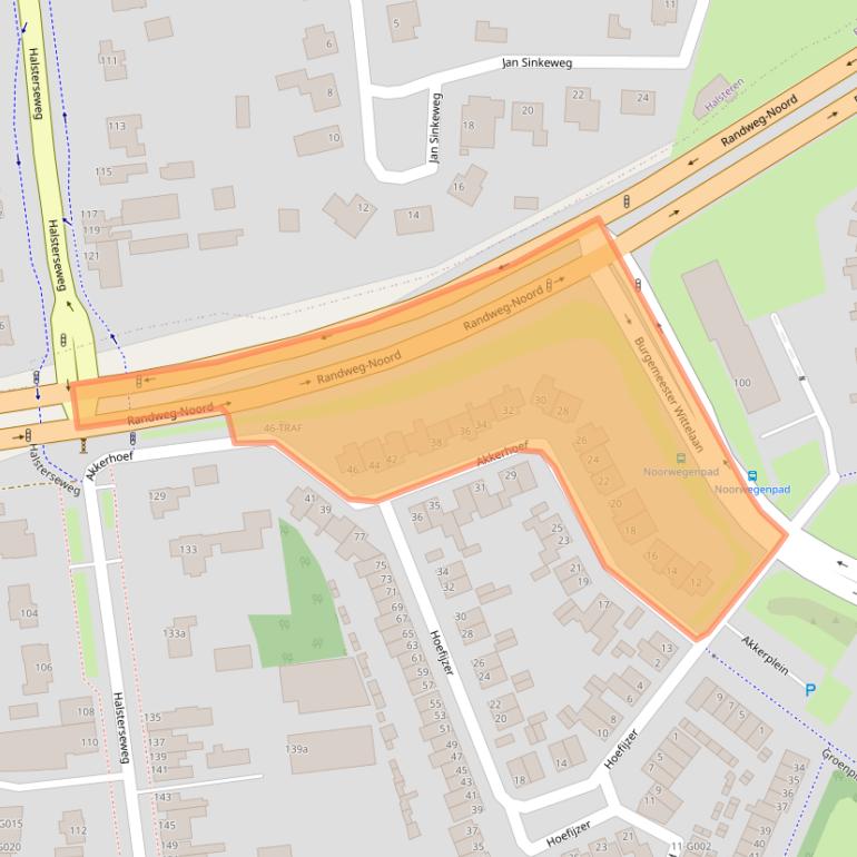 Kaart van postcodegebied 4613GR.