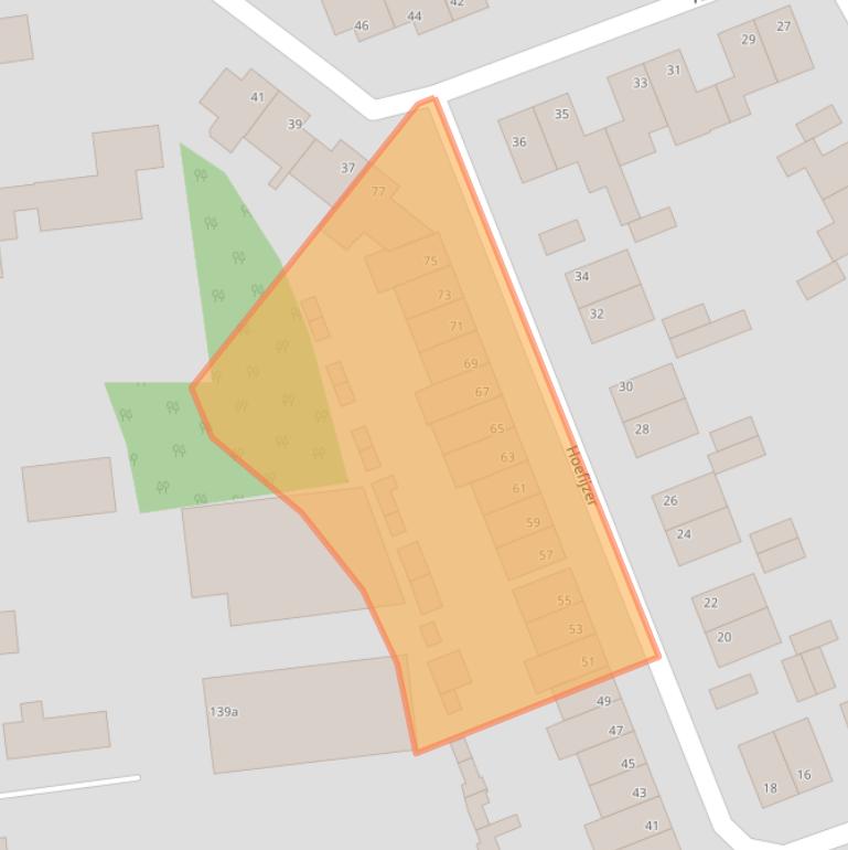 Kaart van postcodegebied 4613GX.