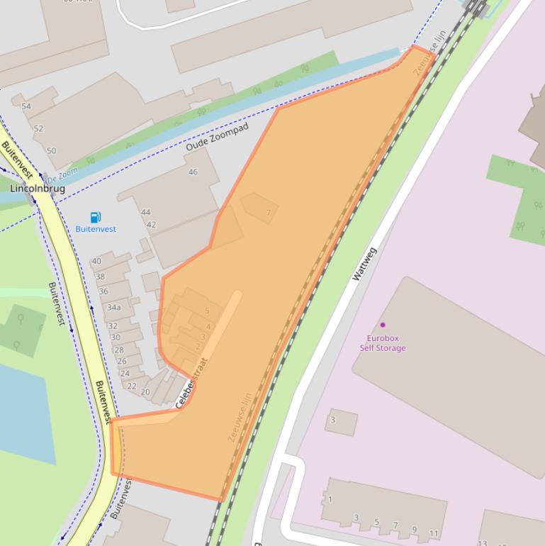 Kaart van postcodegebied 4614AA.