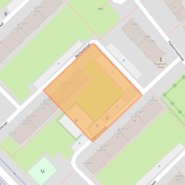 Kaart van postcodegebied 4614AV.