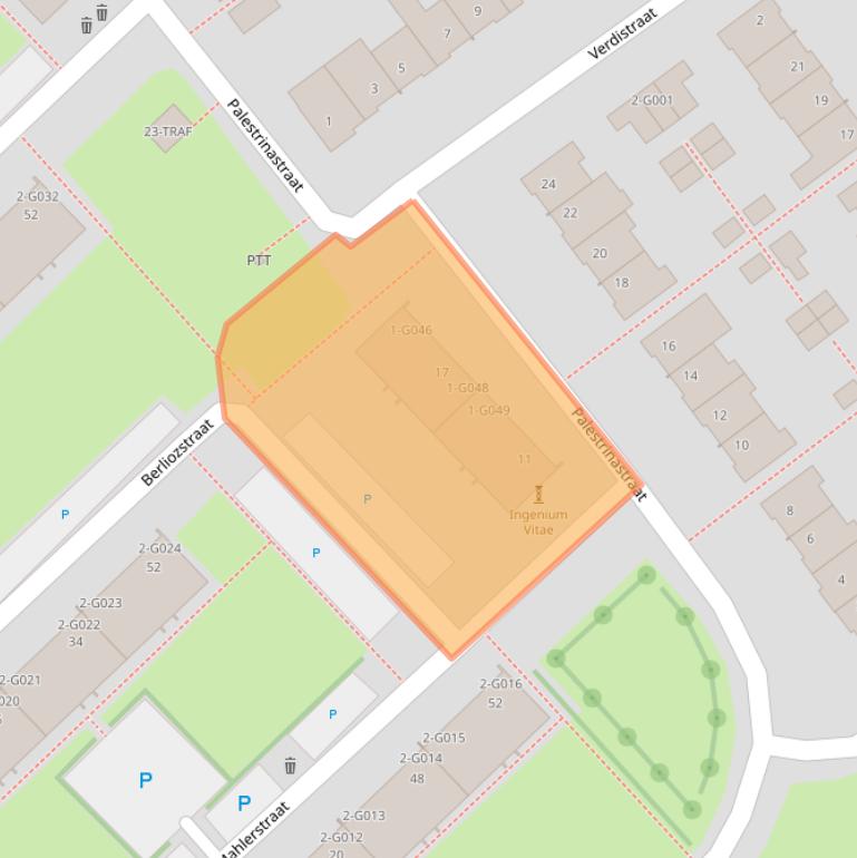 Kaart van postcodegebied 4614BD.