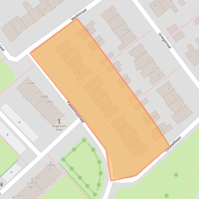 Kaart van postcodegebied 4614BG.