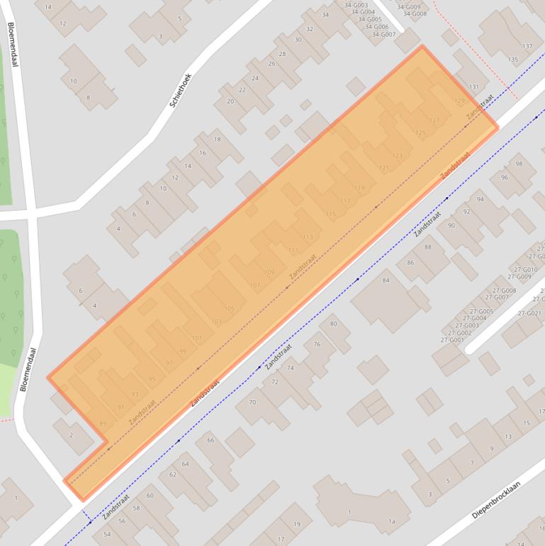 Kaart van postcodegebied 4614CC.