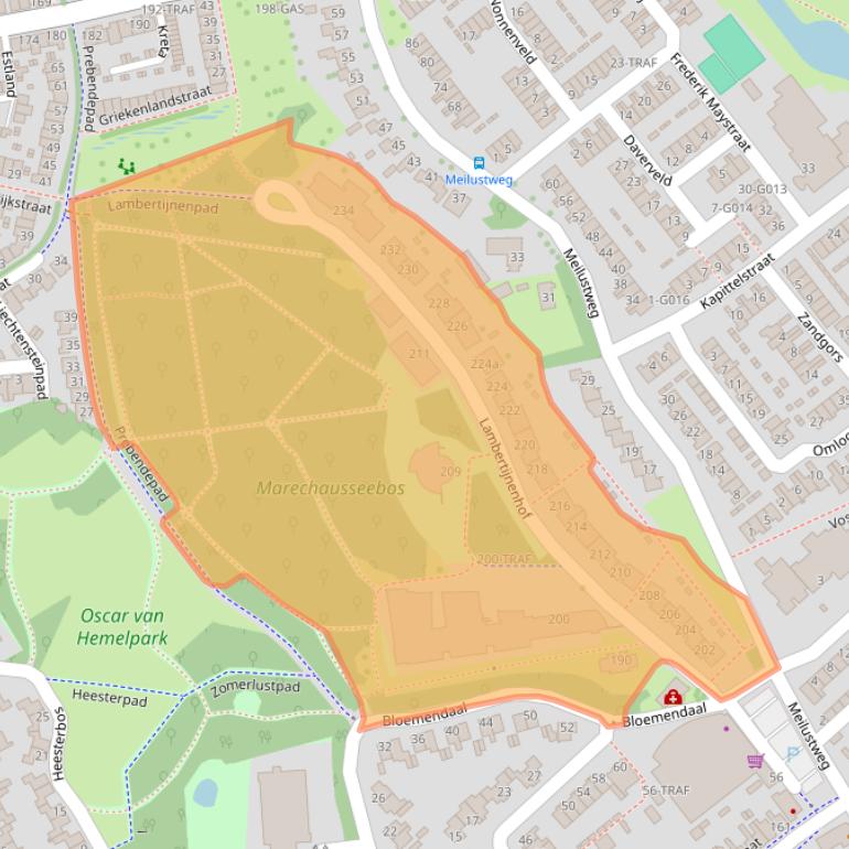 Kaart van postcodegebied 4614CH.