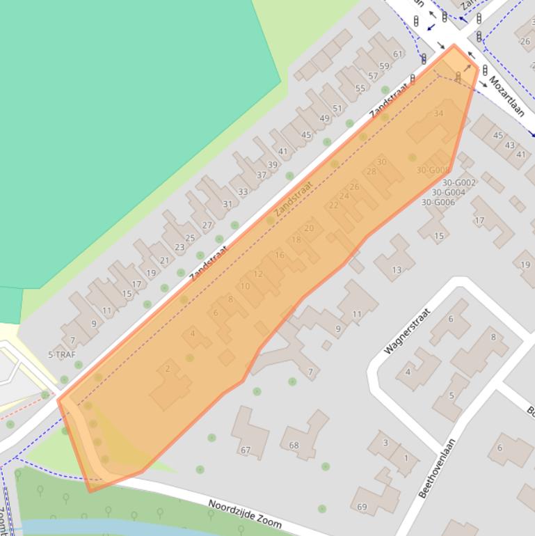 Kaart van postcodegebied 4614CJ.