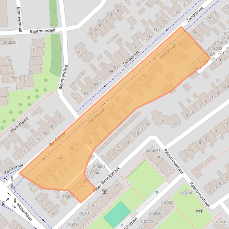 Kaart van postcodegebied 4614CK.